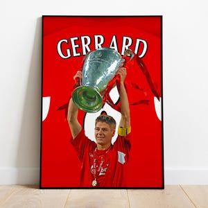 Steven Gerrard Liverpool FC Shirt Print, Liverpool Poster, Football Wall Art, Football Posters, Liverpool Art, Liverpool FC, Football Prints