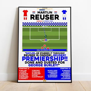 Martijn Reuser vs Barnsley Print, Ipswich Town Poster, Football Wall Art, Football Posters, Ipswich Town Art Print, Ipswich Town Print