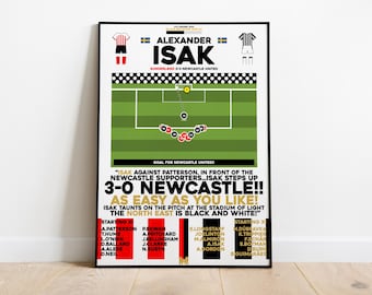 Alexander Isak v Sunderland Print, Newcastle United Poster, Football Wall Art, Football Posters, Newcastle United Print, Newcastle United FC