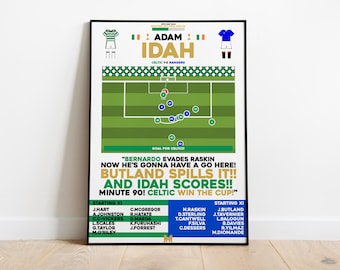 Adam Idah contro Rangers Stampa, Poster Celtic FC, Arte murale di calcio, Poster di calcio, Arte Celtic FC, Celtic FC, Stampe di calcio
