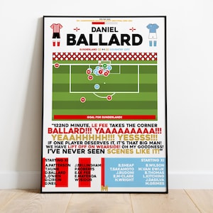 Dan Ballard v Coventry City Print, Sunderland Poster, Football Wall Art, Football Posters, Sunderland Art Print, Sunderland Football Print