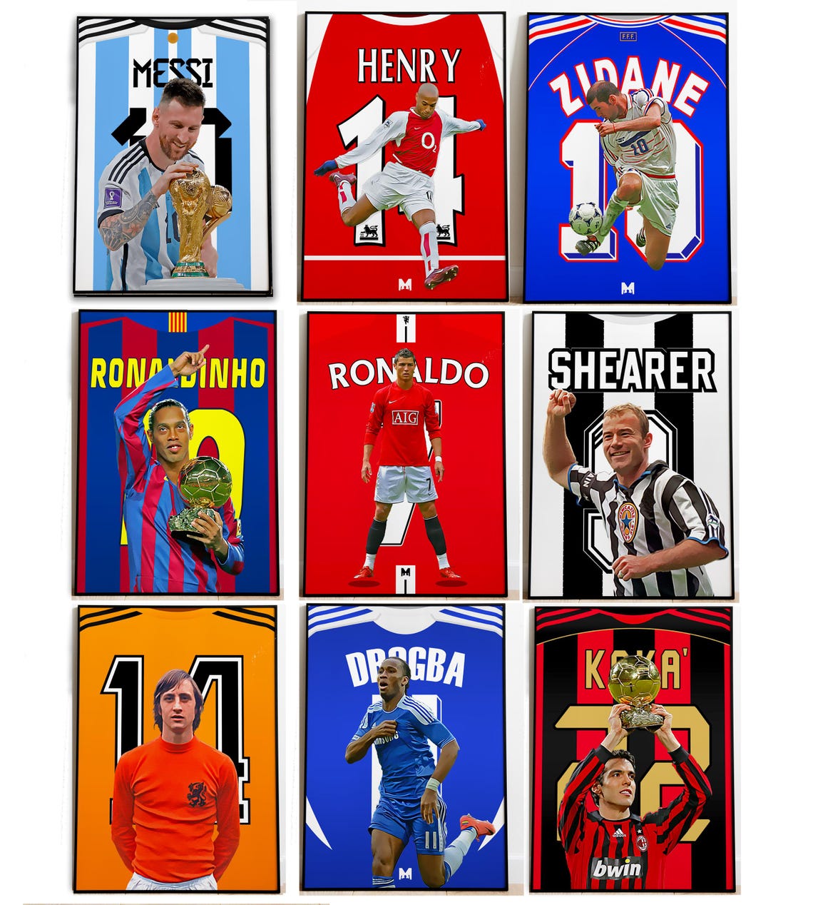 Messi, Ronaldo, Henry, Zidane, Ronaldinho, Shearer, Kaka, Cruyff ...