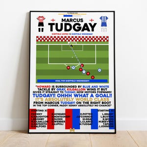Marcus Tudgay v Sheffield United Print, Sheffield Wednesday Print, Football Wall Art, Football Posters, Sheffield Wednesday FC, Sheff Wed
