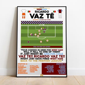 Ricardo Vaz Te v Blackpool Print, West Ham United Poster, Football Wall Art, Football Posters, West Ham Art, West Ham United FC