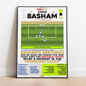 Chris Basham v Leeds United Print, Sheffield United Print, Football Wall Art, Football Poster, Football Print, Sheffield United FC