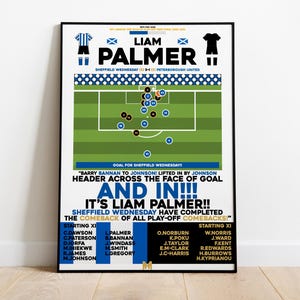 Liam Palmer v Peterborough United Print, Sheffield Wednesday Print, Football Wall Art, Football Posters, Sheffield Wednesday FC, Sheff Wed