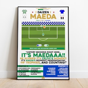 Daizen Maeda v Rangers Print, Celtic FC Poster, Football Wall Art, Football Posters, Celtic FC Art, Celtic FC, Football Prints