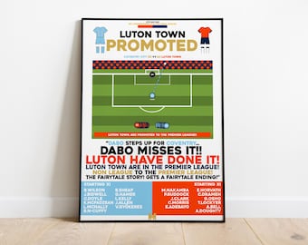 Affiche Maillot Luton Town - Poster Foot Anglais - Impression Maillot Domicile - A4