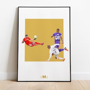 Jarrod Bowen v Fiorentina Final Art Print, West Ham United Poster, Football Wall Art, Football Posters, West Ham Art, West Ham United FC