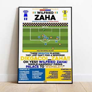 Wilfried Zaha v Brighton Print, Crystal Palace Poster, Football Wall Art, Football Posters, Crystal Palace Art Print, Crystal Palace Print