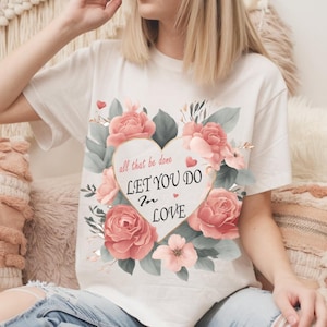 Love Valentine&#39;s Day Floral Heart Design (Digital Download)