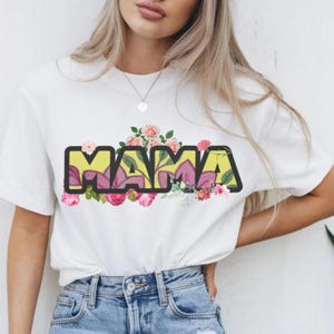 Floral Mama PNG | Groovy Retro Mama Flower Design para impressão sob demanda, perfeito para camisetas e artesanato