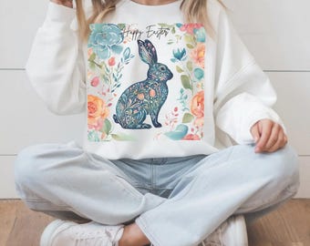 Floral Easter Bunny SVG: Cricut & Sublimation Design (Digital Download)