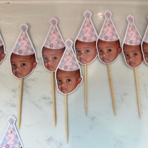 Customized Face toppers for first milestone birthday custom cupcake toppers for 21st,30th,50th, bachelorette, retirement