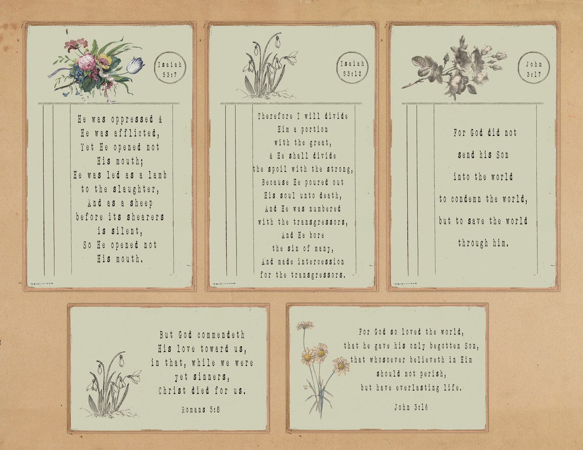 Pastel Bible Verse Cards - Botanical Floral SCRIPTURE JOURNAL PRINTABLE ...
