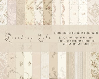 Pretty Neutral Wallpaper- INSTANT DOWNLOAD - Raindrop Lila Digital kit for Junk Journaling and art
