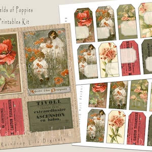 Mohnblumenfeld Digital Kit Printable