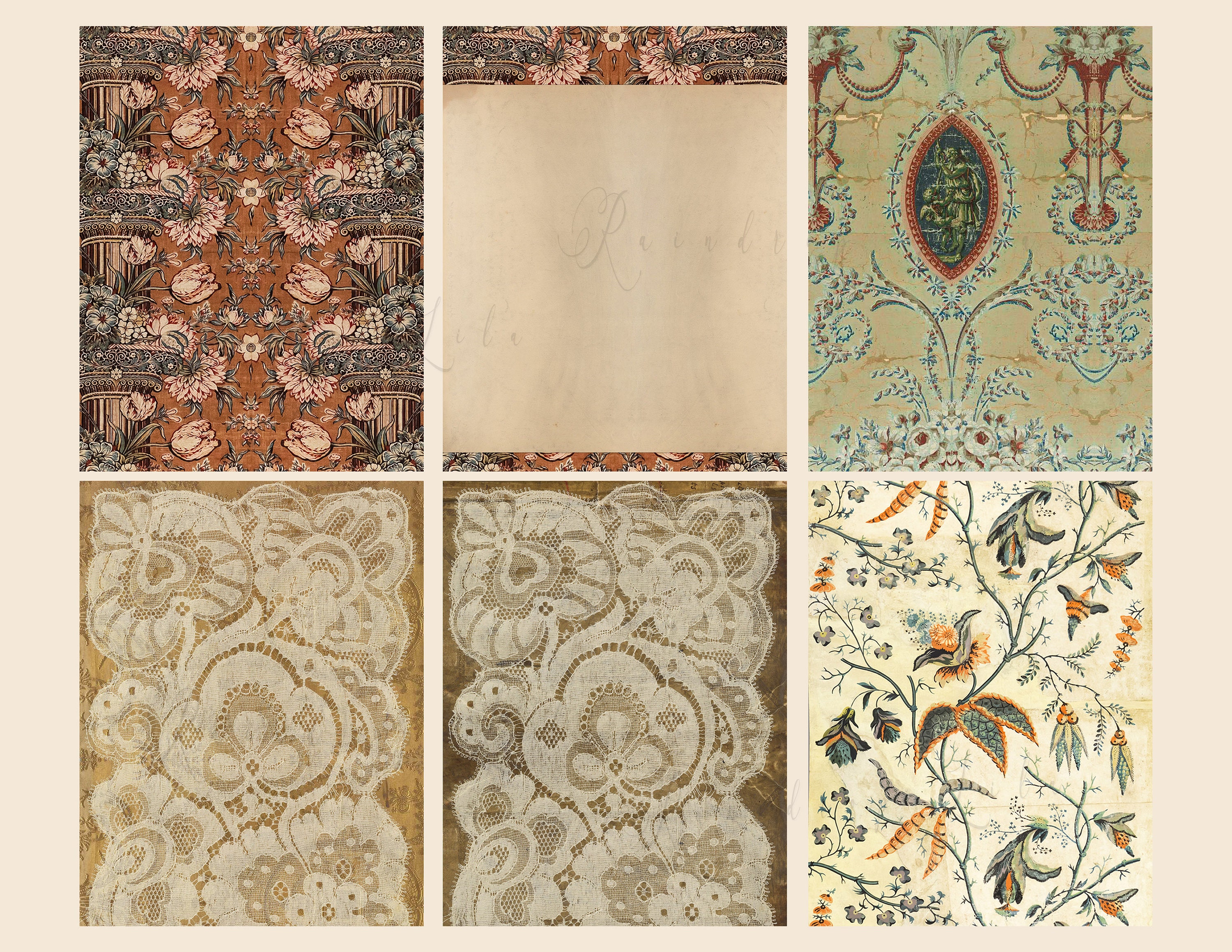 Timeless Patterns Tall Journal Printable - Instant Download, Vintage ...