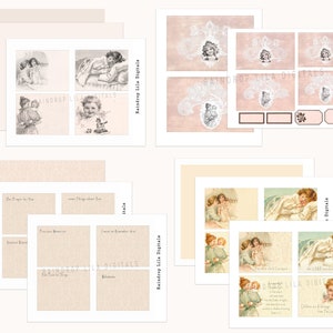 Cartes de journalisation rose pêche pour bébé fille - kit numérique à imprimer