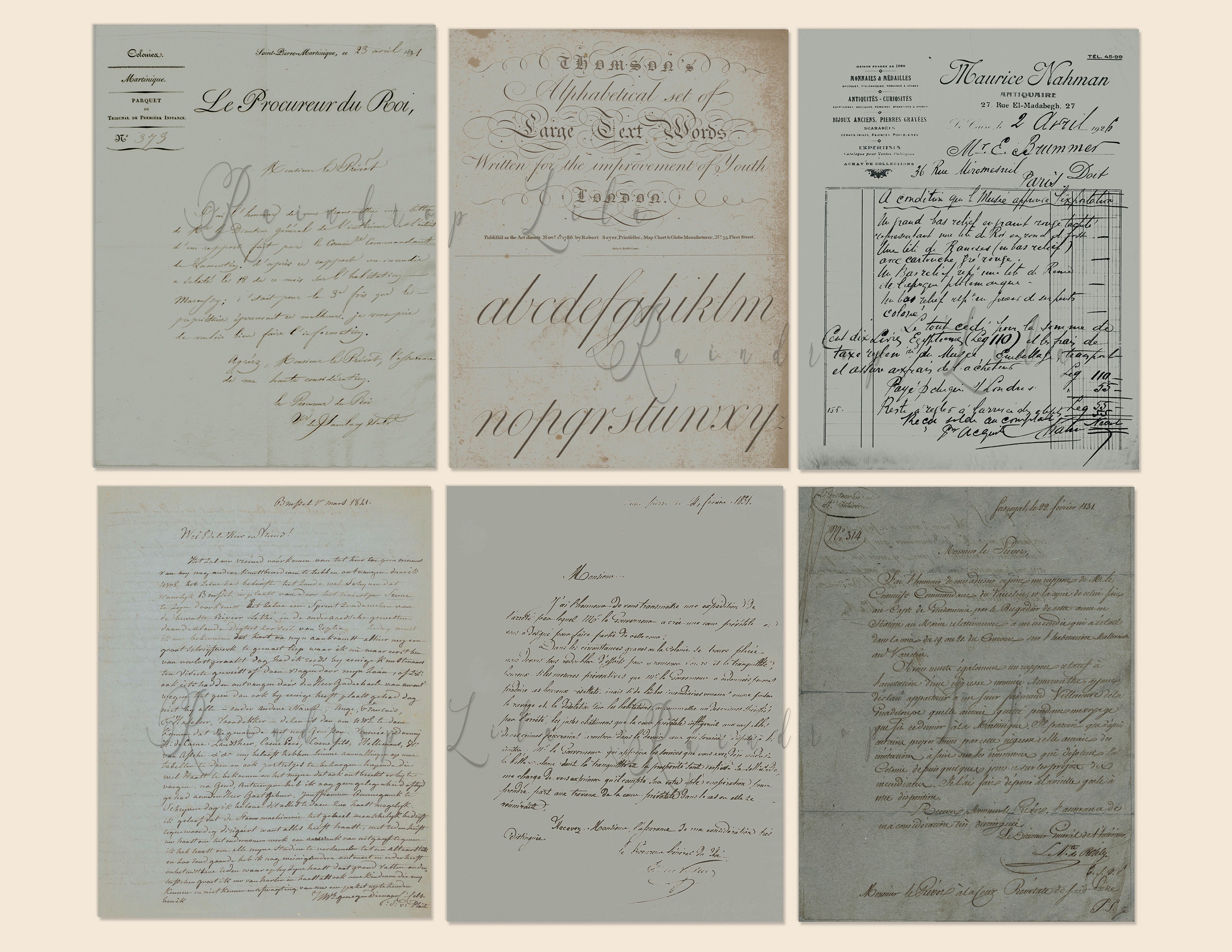 Blue Antique Document Paper Printable - Background Paper and Layouts ...