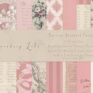 Parijse standaardpatronen - AFDRUKBAAR JUNKJOURNAL - Franse papierset Raindrop Lila