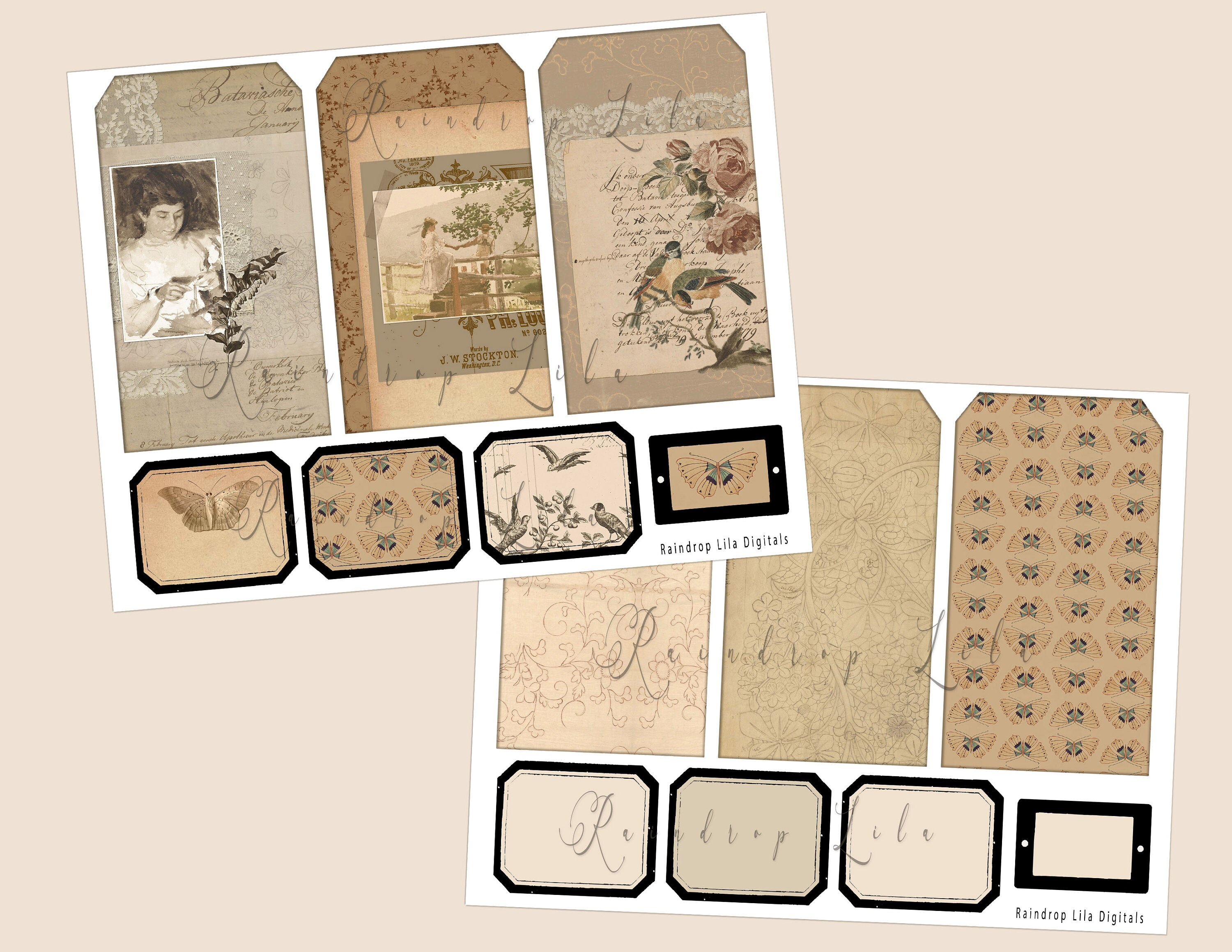 Junk Journal Printable Tags Pockets and Labels - SWEET TOMORROW Add on ...
