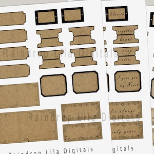 Kit de etiquetas digitales Kraft, día de San Valentín, palabras de amor imprimibles, papel, paquete de papel digital, diario Grunge Junk, palabras sentimentales