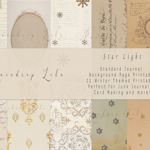 Fond de journal StarLight Standard imprimable - Collection imprimable de journal vintage - téléchargement numérique Lila ART goutte de pluie - papiers anciens