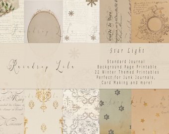 StarLight Standard Journal Background Printable - Vintage Journal Printable Collection - Raindrop Lila ART Digital Download - Antique Papers