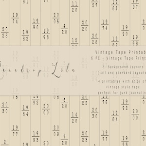Afdrukbare vintage tapestrook - Junkjournaal Ephemera Digital Kit- Washi Tape afdrukbare kit