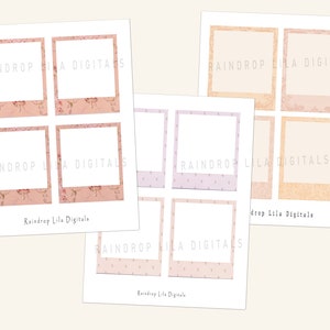 Pfirsichfarbener Rosa Sofortiger Fotorahmen Printables ~ Digital für Junk Journaling und Planer