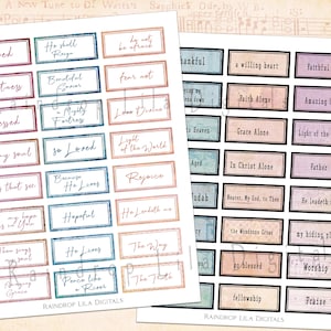 Dreamy Collection Faith Based Christian Sentiment Labels for Bible Study Journal