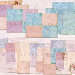 Dreamy Collection Collaged paper printable for Junk Journals and Scrapbooks