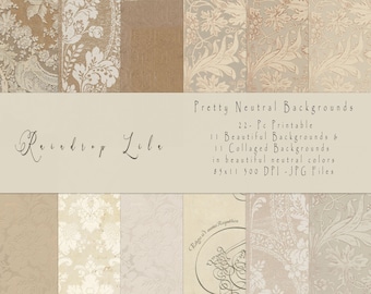 Pretty Neutral Backgrounds C124, Scrapbook, Raindrop Lila Junk Journal Printable