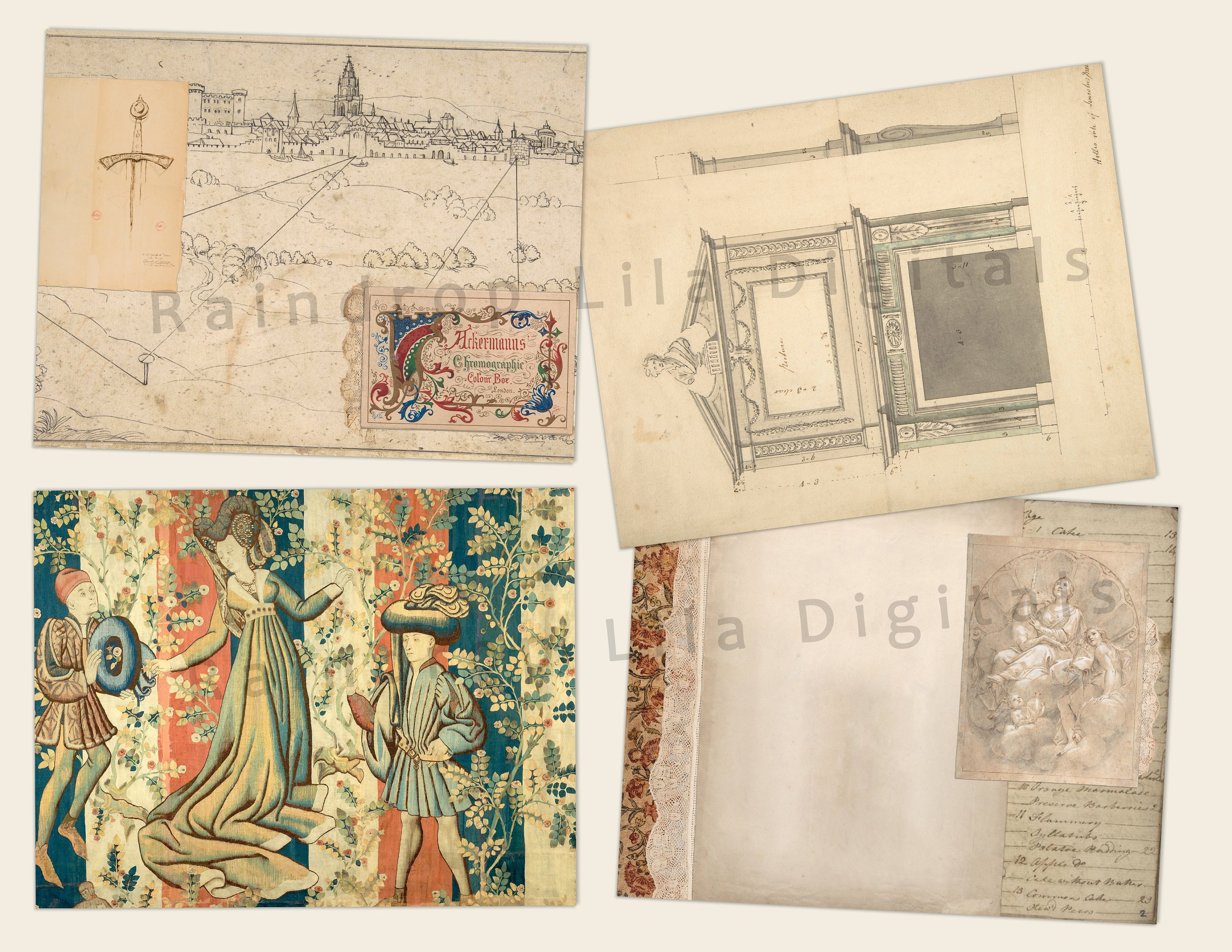 Medieval Layouts 10 PC Digital Medieval Printable Junk - Etsy