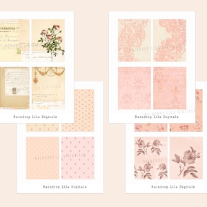 Cartes de journalisation rose pêche - Kit numérique imprimable