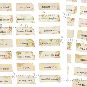 Felicity Washi Tape Strips Printable With Sentiments- Felicity