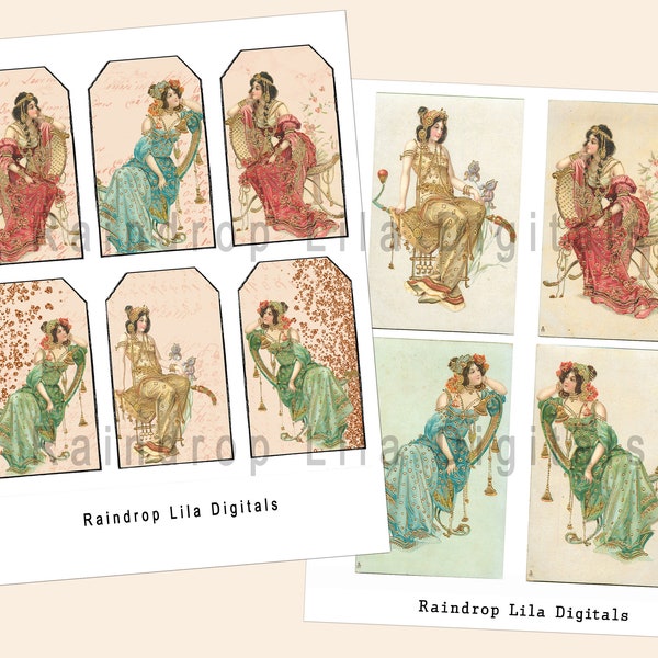 Boho Ladies Ephemera, Bohemian girls Vintage Digital Junk Journaling Kit, Printable, roses, blush, paper, journaling cards, Pink Sparkle