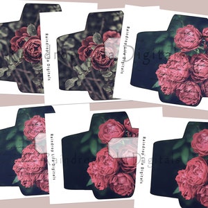 Red Roses Coin Envelopes for Junk Journal