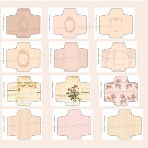 PEACHY PINK 12 Coin Envelopes - digital Printable