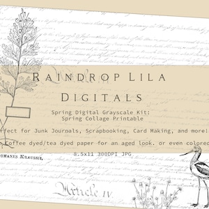 Spring Grayscale Digital Kit Printables for Junk Journaling - Etsy