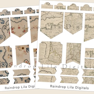 Étiquettes de carte vintage et éléments de tag à imprimer