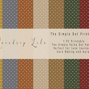 L'arrière-plan à pois simple imprimable - papier à motifs de base vintage dans de belles nuances - TÉLÉCHARGEMENT IMMÉDIAT - kit de journal indésirable