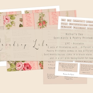 Moederdaggevoelens en poëzie afdrukbaar - Felicity Collection - INSTANT DOWNLOAD - Raindrop Lila Digital kit voor Junk Journaling