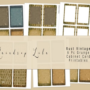 Cartes de placard rouille - cartes de journalisation imprimables vintage, journal indésirable, art, agenda numérique - Raindrop Lila