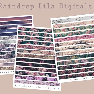 Flowers, Roses, & the Sky Washi printable for Junk Journals and planners