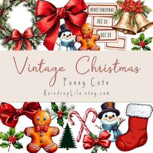 Découpes difficiles de Noël vintage, autocollants DIY, vacances, noeuds, album de scrapbooking, journal lilas indésirable goutte de pluie imprimable, c124