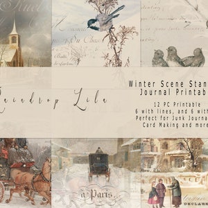 Journal de Noël indésirable imprimable - scène d'hiver - mise en page standard - kit numérique Raindrop Lila