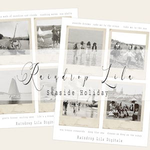 Vakantie aan zee Instant foto afdrukbaar, strandvakantie, vintage Victoriaans INSTANT DOWNLOAD Junk Journal digitaal