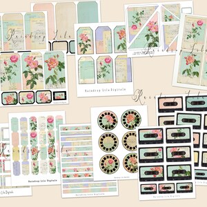 Pastel Junk Journal Ephemera Printable - Flora Belle Add On - Raindrop Lila Art Collaged Digital Kit - INSTANT DOWNLOAD